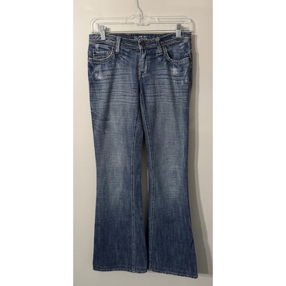 575 Denim - VTG 575 Los Angeles Jeans Womens 26 Distressed Low Rise Penny Buttons Boot Flare